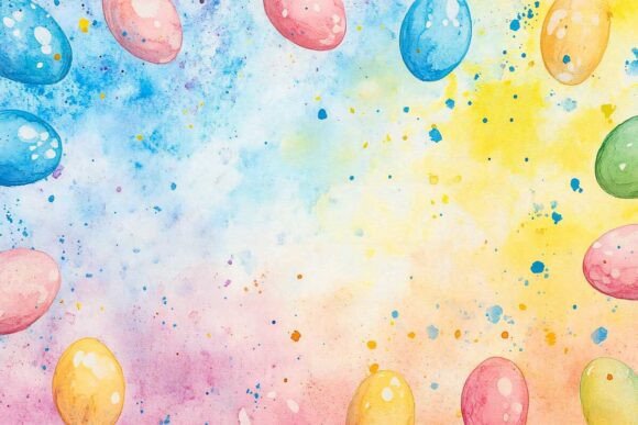Download Easter Watercolour Eggs Frame - Egg Collection
