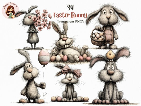 Download Whimsical Easter Bunny Clipart Png - Easter bunny Collection