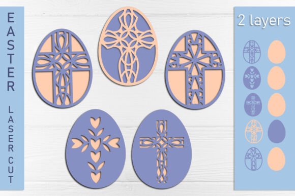 Download Layered Easter Eggs with Cross Svg Laser - Egg Collection
