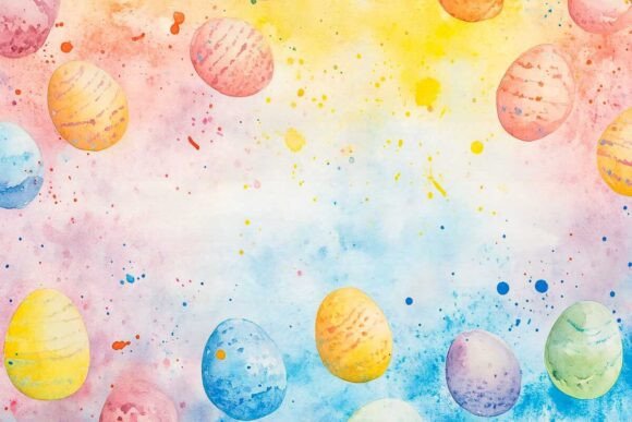 Download Easter Watercolour Eggs Frame - Egg Collection