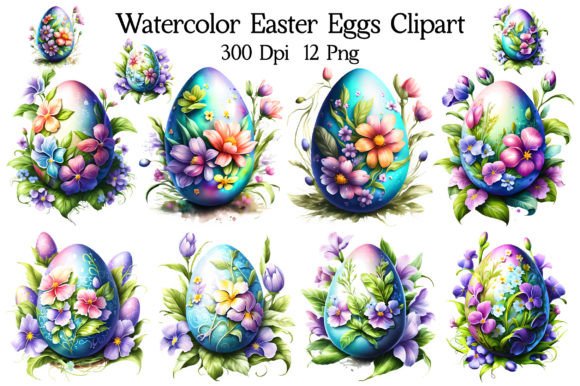 Download Watercolor Easter Eggs Clipart - Egg Collection