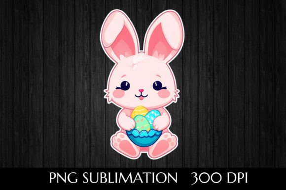 Download Adorable Pink Easter Bunny with Eggs - Easter bunny Collection