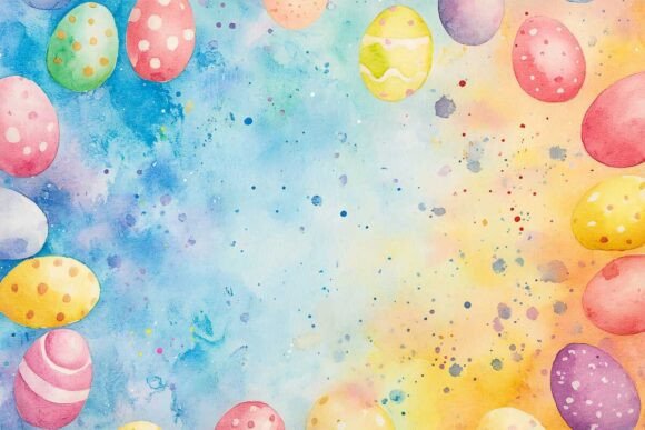 Download Easter Watercolour Eggs Frame - Egg Collection