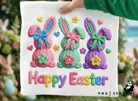 Download Faux Crochet Happy Easter Bunny Png - Easter bunny Collection