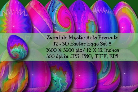 Download 12 Easter Eggs 3D Pack 8 - Egg Collection