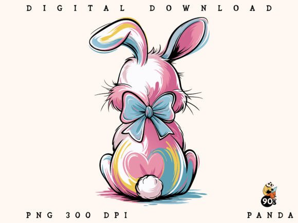 Download Brushstroke Easter Bunny PNG Coquette - Easter bunny Collection