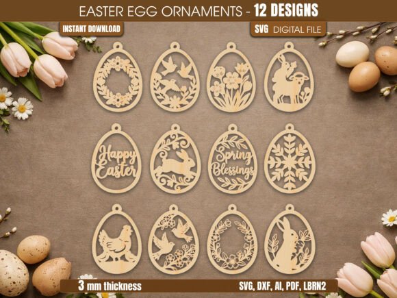 Download Easter Egg Ornaments SVG Bundle Set - Egg Collection