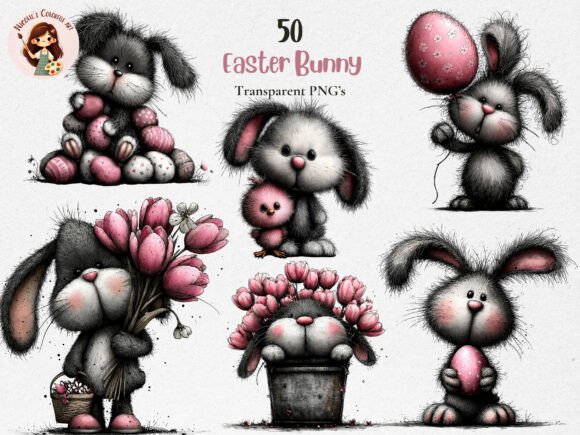 Download Whimsical Easter Bunny PNG Clipart Set - Easter bunny Collection