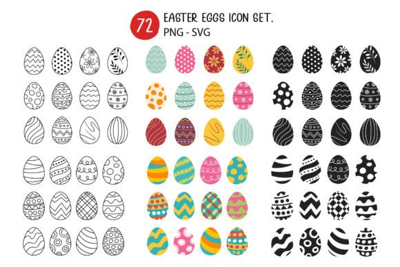 Download Easter Eggs Icon Set. - Egg Collection
