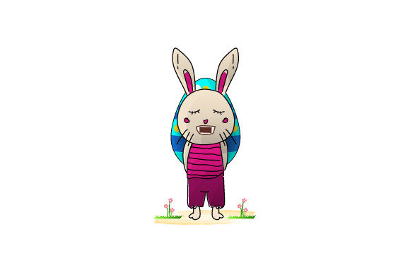 Download Hand Drawn Easter Bunny Holding Egg - Easter bunny Collection