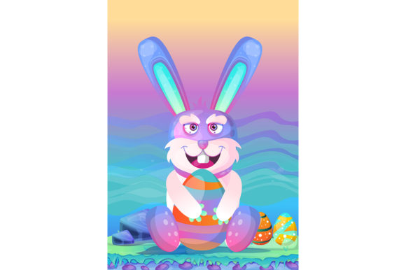 Download Happy Easter Bunny with Colored Eggs - Easter bunny Collection