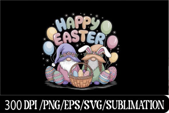 Download Cute Easter Gnomes with Eggs &amp; Balloons - Egg Collection