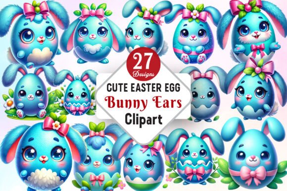 Download Cute Easter Egg with Bunny Ears Clipart - Egg Collection