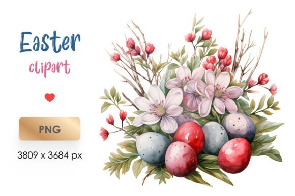 Download Flower Eggs Watercolor Easter Clipart - Egg Collection