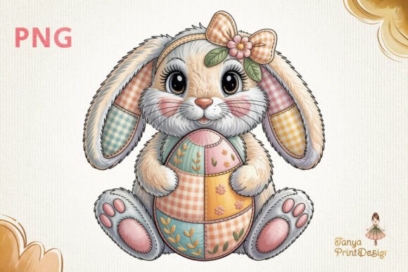 Download Patchwork Easter Bunny PNG Design - Easter bunny Collection