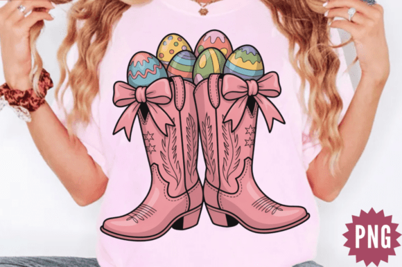 Download Cute Cowgirl Boots Eggs Easter Bunny PNG - Easter bunny Collection