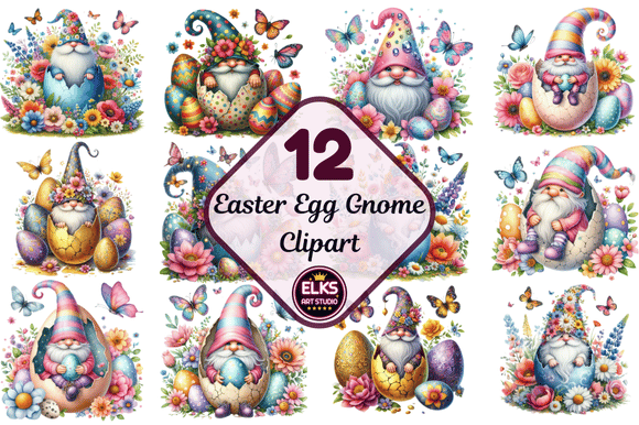 Download Easter Egg Gnome Sublimation Clipart - Egg Collection