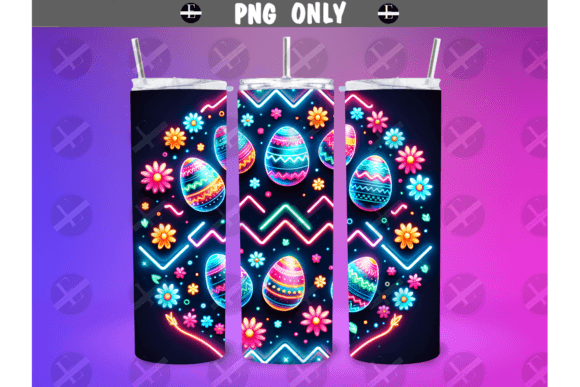 Download Neon Easter Eggs &amp; Flowers Tumbler Wraps - Egg Collection