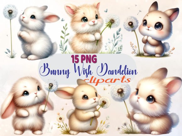 Download Easter Bunny Wish Dandelion Sublimation - Easter bunny Collection
