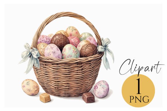 Download Easter Basket Clipart PNG Spring Decor - Premium Bundle