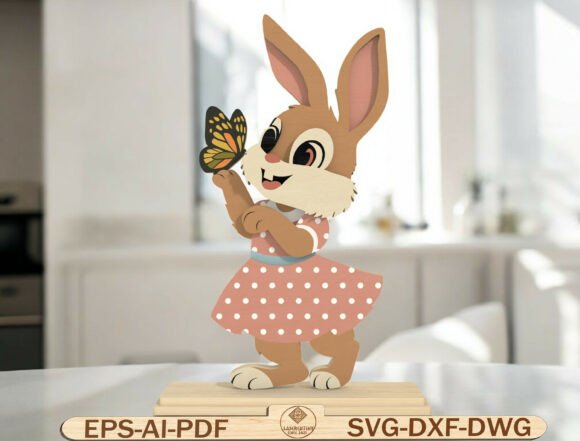Download Girl Easter Bunny Laser Cut File - Easter bunny Collection
