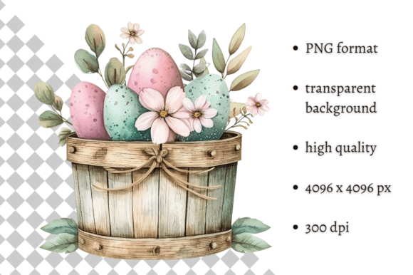 Download Watercolor Easter Eggs Bucket Clipart - Egg Collection