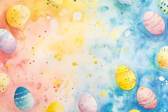 Download Easter Watercolour Eggs Frame - Egg Collection