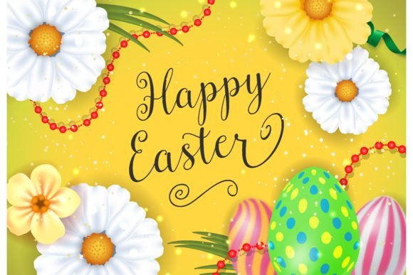 Download Happy Easter Lettering with Colored Eggs - Egg Collection
