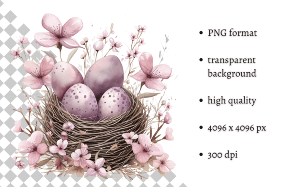 Download Watercolor Lavender Easter Eggs Clipart - Egg Collection
