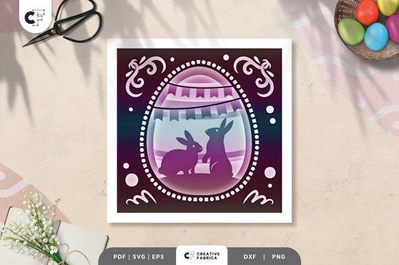 Download Easter Egg with Bunny 3D Shadow Box - Egg Collection