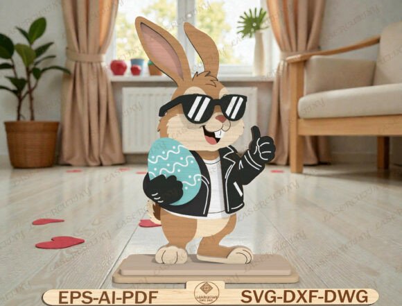Download Cool Easter Bunny Laser Cut File - Easter bunny Collection