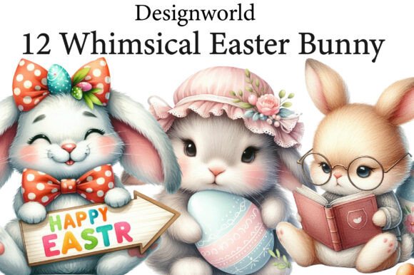 Download Whimsical Easter Bunny Clipart - Easter bunny Collection