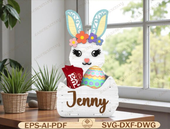 Download Easter Bunny Basket Laser Cut File - Easter bunny Collection