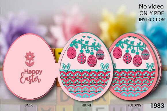 Download Easter Egg Fold Card Layer Template 1983 - Egg Collection