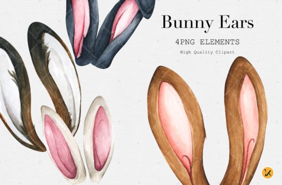 Download Watercolor Easter Bunny Ears Clipart - Easter bunny Collection