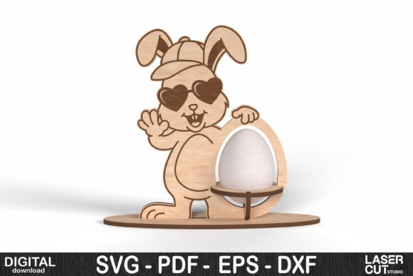 Download Cool Bunny Easter Egg Holder SVG - Egg Collection