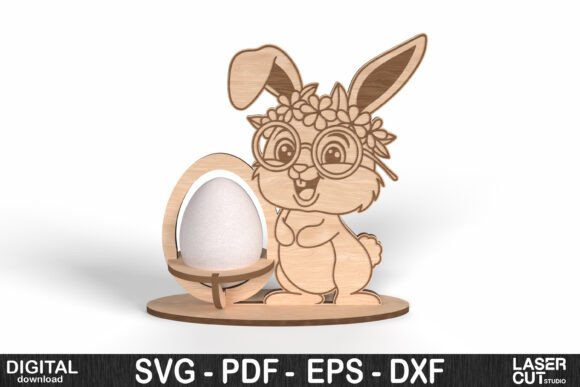 Download Floral Bunny Easter Egg Holder SVG - Egg Collection