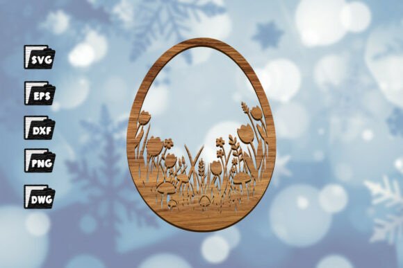 Download Wildflower Easter Egg Laser Cut File - Egg Collection