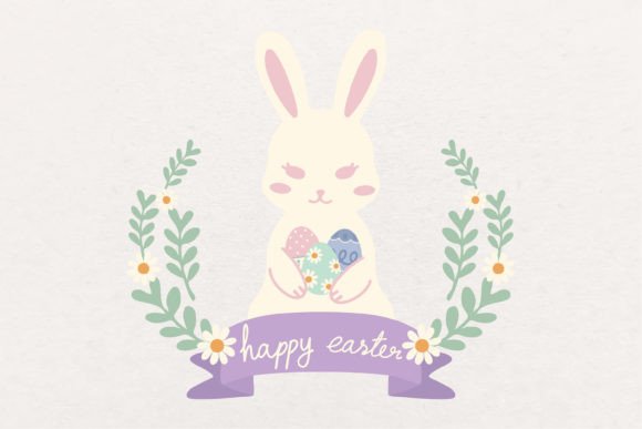 Download Easter Bunny Rabbit with Eggs Wreath - Easter bunny Collection