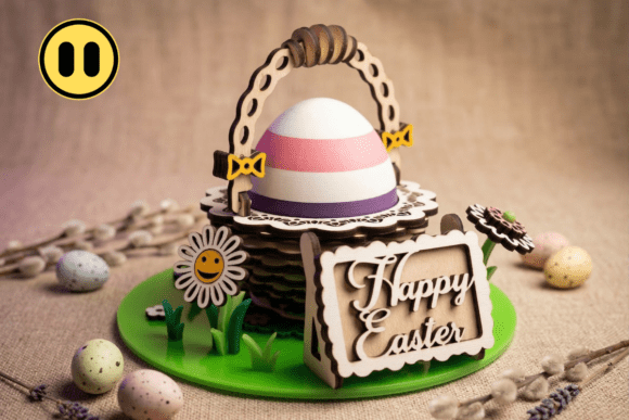Download Egg in an Easter Basket SVG / STL - Egg Collection