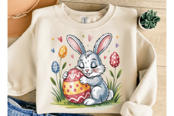 Download Cute Easter Bunny Hug Egg PNG - Easter bunny Collection