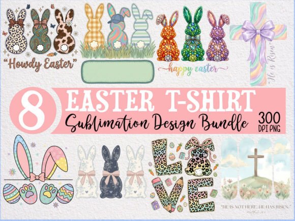 Download 8 Easter Bunny Sublimation Design Bundle - Easter bunny Collection