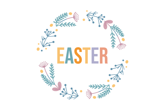 Download Pastel Floral Easter Wreath with Spring - Premium Resources