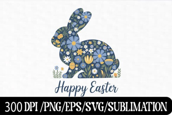 Download Floral Easter Bunny with Wildflowers - Easter bunny Collection