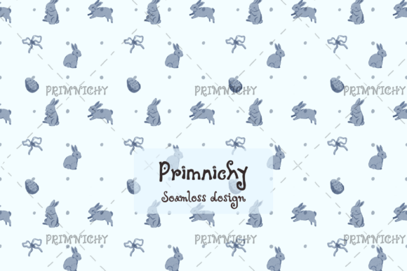 Download Hand-drawn Easter Bunny Seamless Pattern - Easter bunny Collection