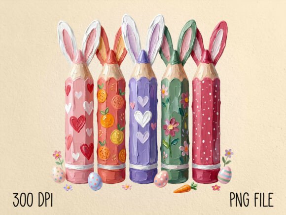 Download Hand Painted Easter Bunny Pencil PNG - Easter bunny Collection