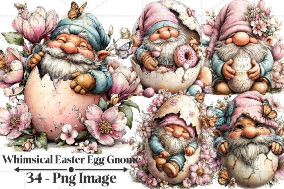Download Whimsical Easter Egg Gnome Clipart - Egg Collection