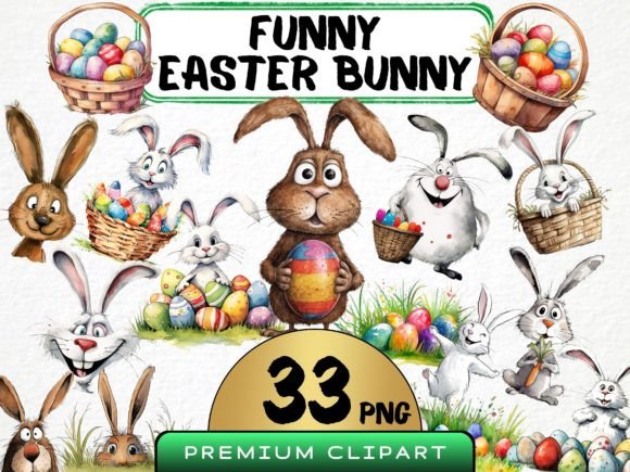 Download Funny Easter Bunny Clipart Bundle - Easter bunny Collection