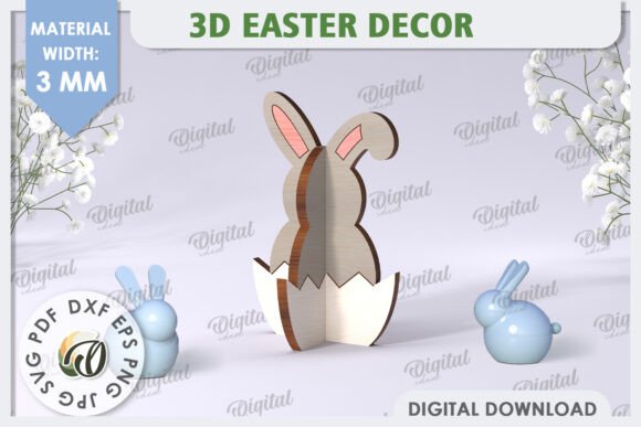 Download 3D Easter Bunny Laser Cut. Home Decor - Easter bunny Collection