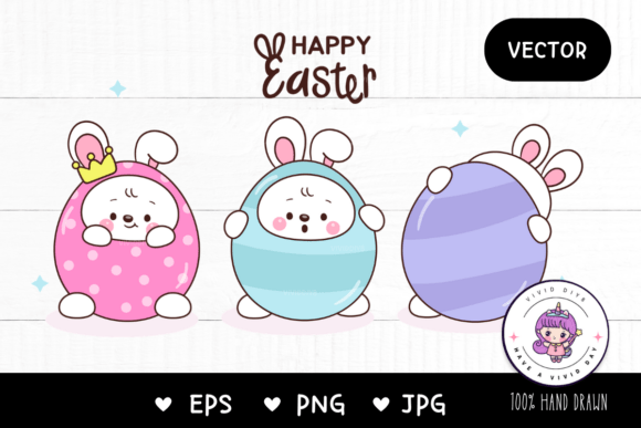 Download Cute Bunny Clipart and Egg Awaii Animals - Egg Collection